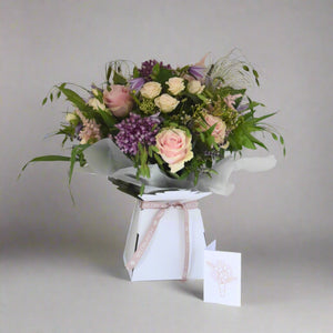 Soft pink cream and lilac bouquet